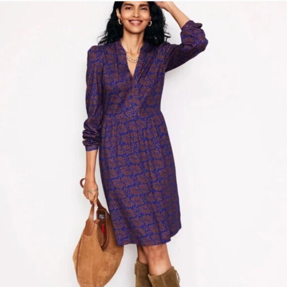 Boden Dresses & Skirts - Boden Naomi Relaxed Jersey Dress Gingerbread, Dandelion Sprig 14
